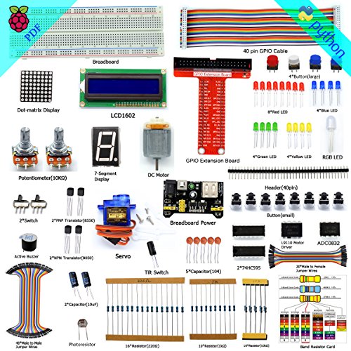 Adeept Super Starter Kit for Raspberry Pi 3, 2 Model B/B+, LCD1602, Servo