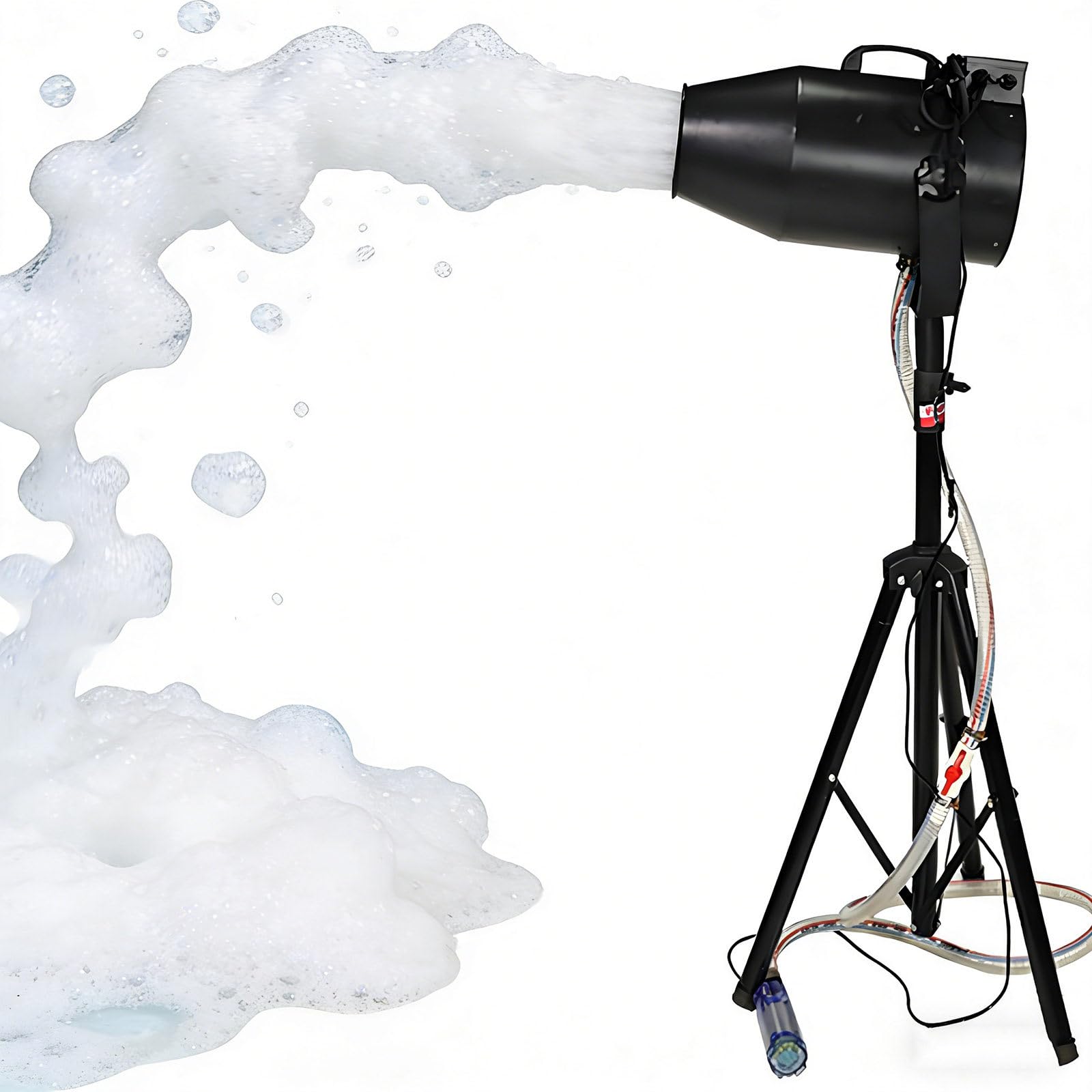 Machine à Mousse Haute Performance 1000 W, Jouet Aquatique pour Piscine pour Enfants et Adultes, idéal pour Les fêtes et Anniversaires (Filles et garçons), Canon à Mousse Professionnel Black
