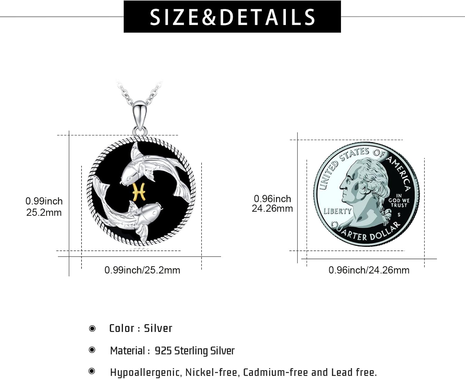 12 Constellation Necklace 925 Sterling Silver Zodiac Sign Coin Pendant Necklaces Black Onyx Astrology Horoscope Jewelry Birthday Gifts for Women Men