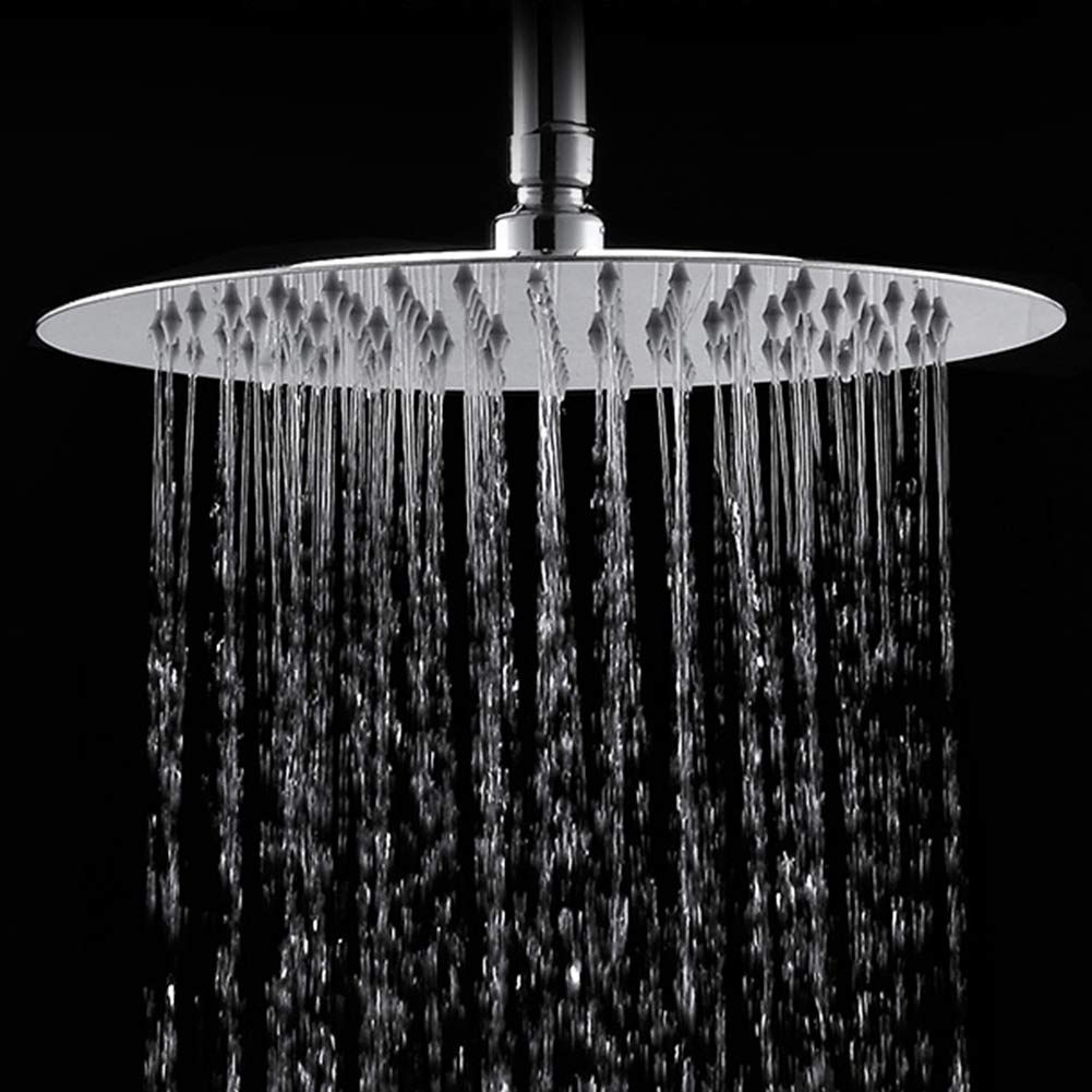 Large Rain Shower Head Round 304 Stainless Steel Ultra Thin Bathroom Shower Head High Pressure Rainfall Showerhead (8inch)