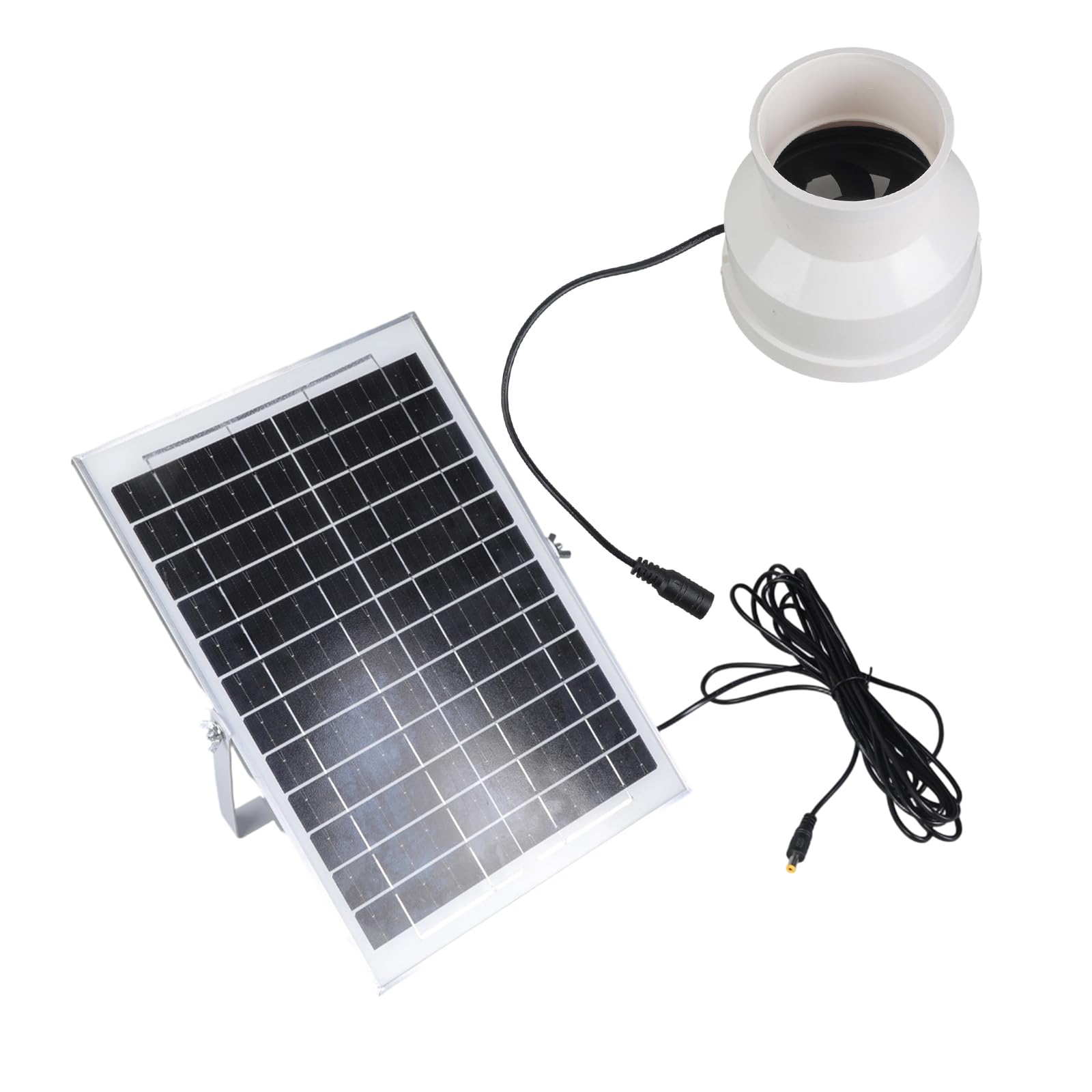 Solar Operated Exhaust Fan 75mm to 110mm Pipe Adapter Easy Setups Exhaust Fan for Shed Garage Ventilation Solar Power for Greenhouses