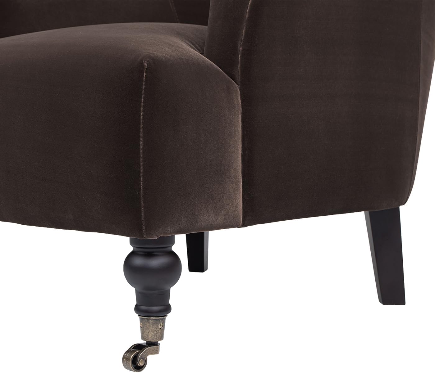Jennifer Taylor Home Eloise 30" Pleated Sock Arm Accent Armchair, Deep Brown Performance Velvet
