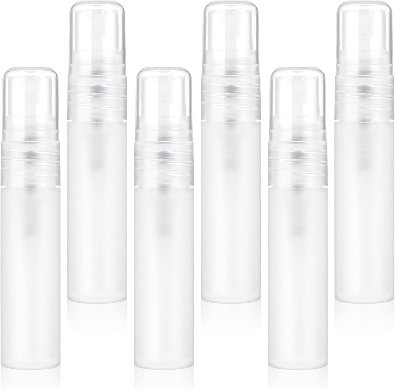 Giantree 6 Pack 5ml Mini Portable Spray Bottle, Fine Mist Refillable Frosted Perfume Travel Bottle Plastic Spray Bottle Essential Oil Perfume Makeup Remover Dispenser for Travel and Outing Cleaning
