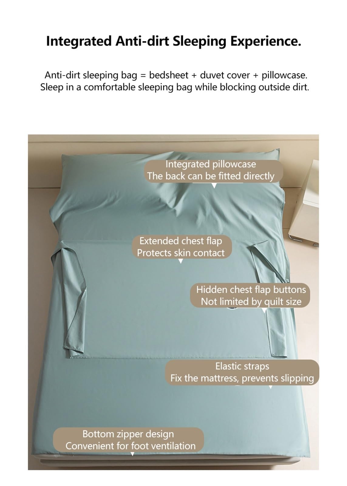Hüttenschlafsack Langstapeliger Schlafsack aus Baumwolle, Reiselaken for Hotels, weicher Kompressionsschlafsack for Erwachsene, for Zugkreuzfahrten, Campingzelt