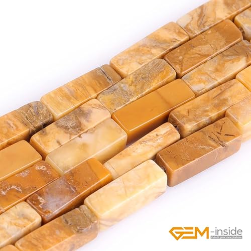 Miniatura 9 de GEM-Inside - Tubo cuadrado rectangular de 0.157 x 0.512in de color azul natural con forma de ágata loca de encaje azul natural, cubo de columna