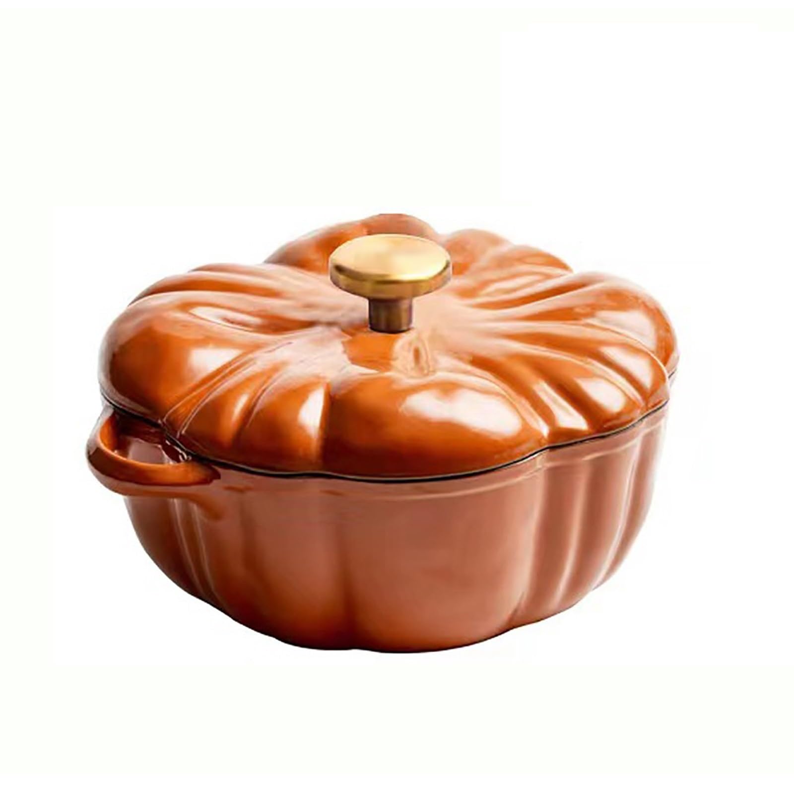 Impreza żeliwny Kociołek Holenderski Z Pokrywką Dynia Emalowany Dutch Oven Nieprzywierający Indukcyjny Gazowy Holenderski Piekarnik Do Ryżu Zupa Indyk(Orange)