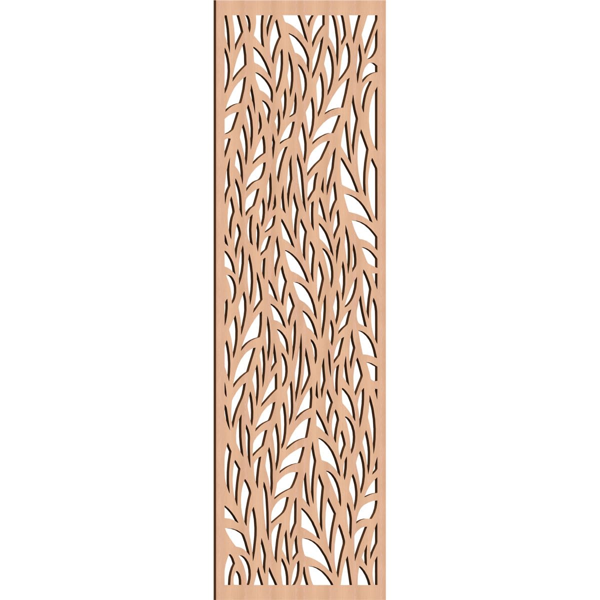 25 3/8"W x 64 3/8"H x 1/4"T Ortonville Decorative Fretwork Wood Wall Panels, Alder