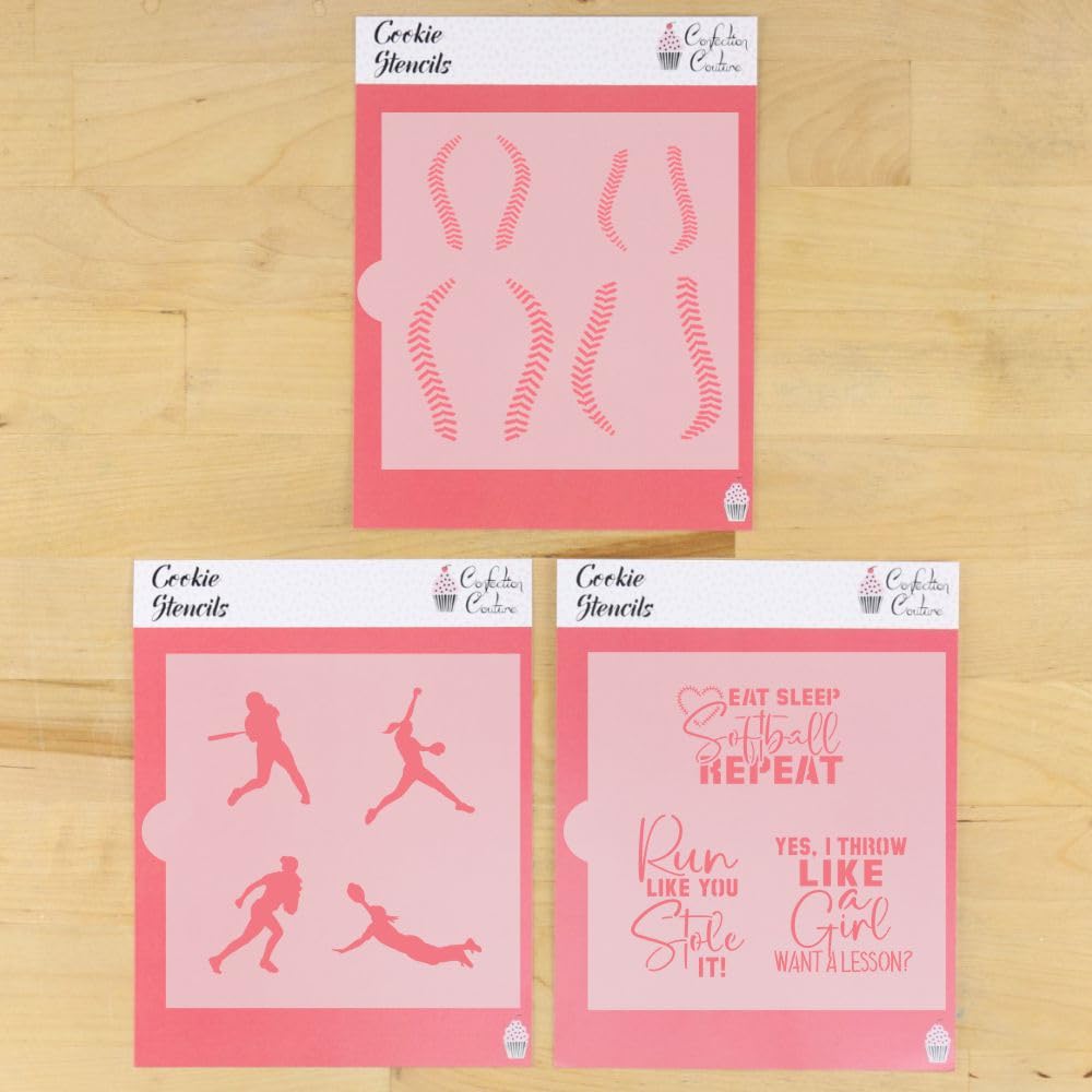 Softball Cookie Stencil Value Bundle