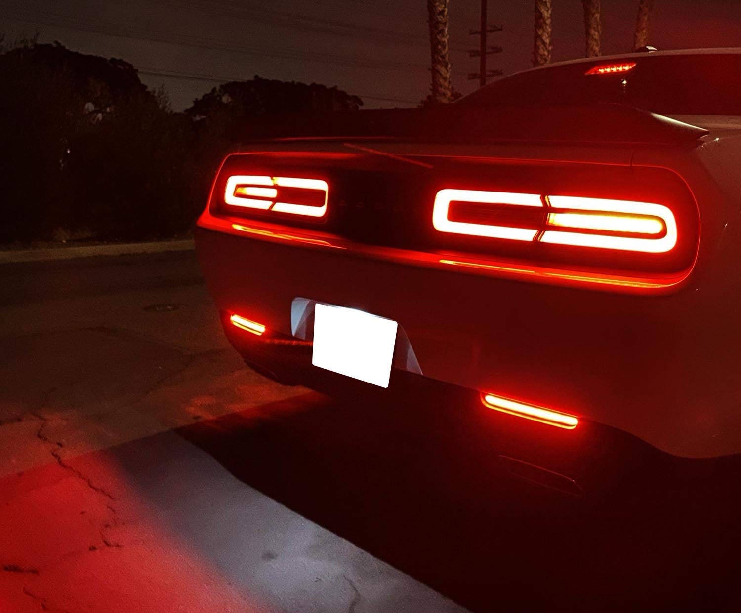 iJDMTOY Red Lens 40-SMD Full LED Rear Bumper Reflector Light Kit Compatible With 2015-up Dodge Challenger Function as Tail or Rear Fog Lights product thumbnail 7
