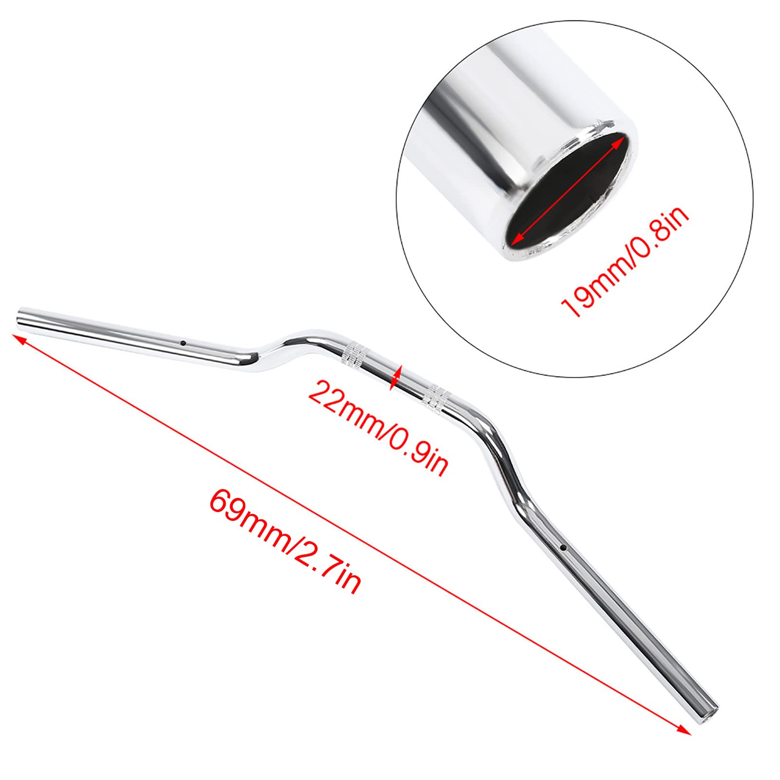 Gorgeri 22mm Acier Moto Tracker Guidon Drag Bar Pièce De Rechange (Chrome