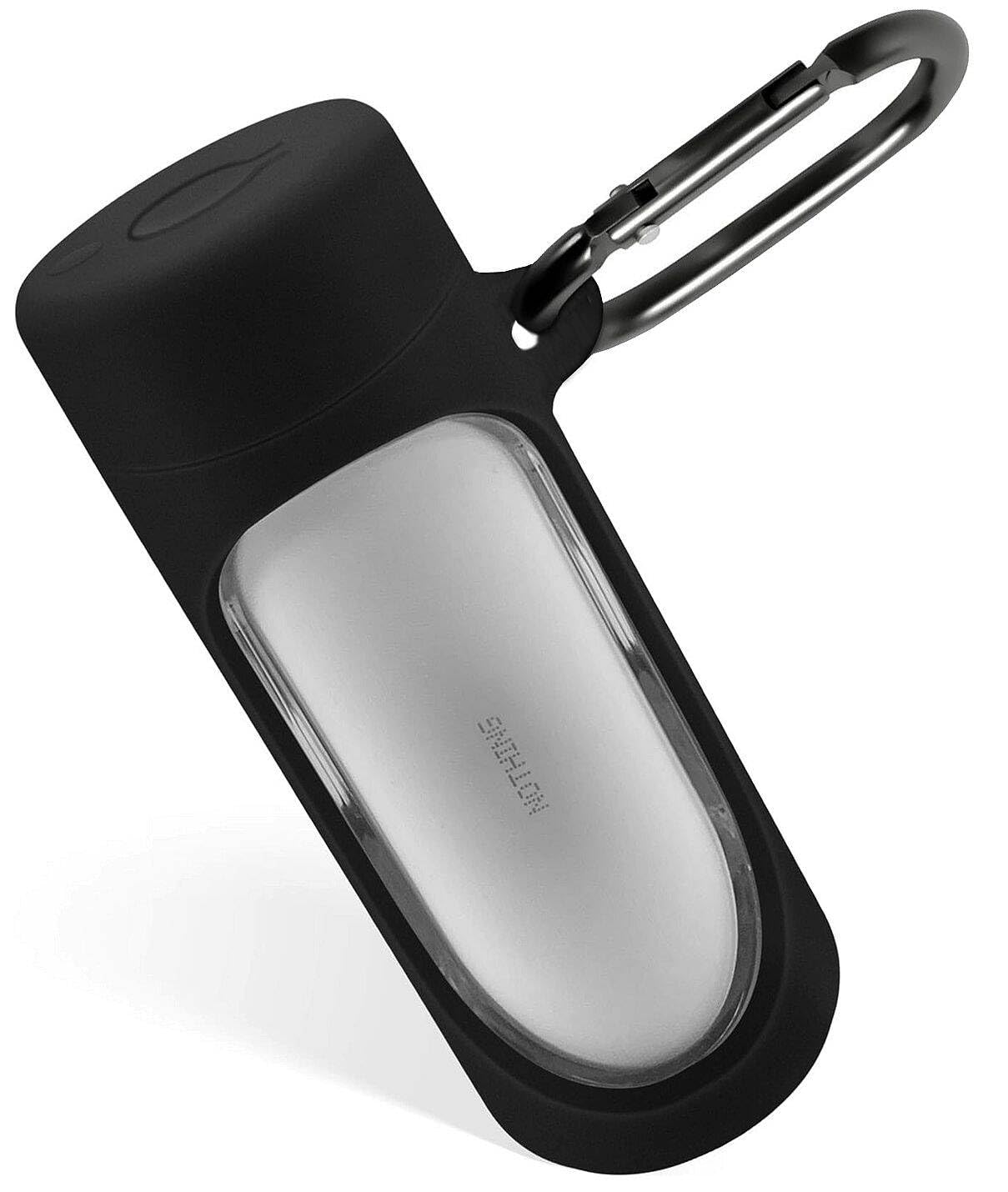 Geiomoo Silicone Case Compatible with Nothing Ear Stick, Protective Cover with Carabiner (Black)