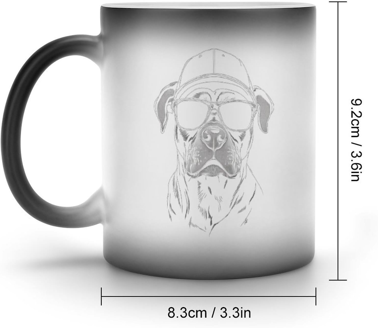 Dog with Glasses Hat Funny Color Changing Coffee Mug Ceramic Magic Cup Personalized Discoloration Tea Mugs