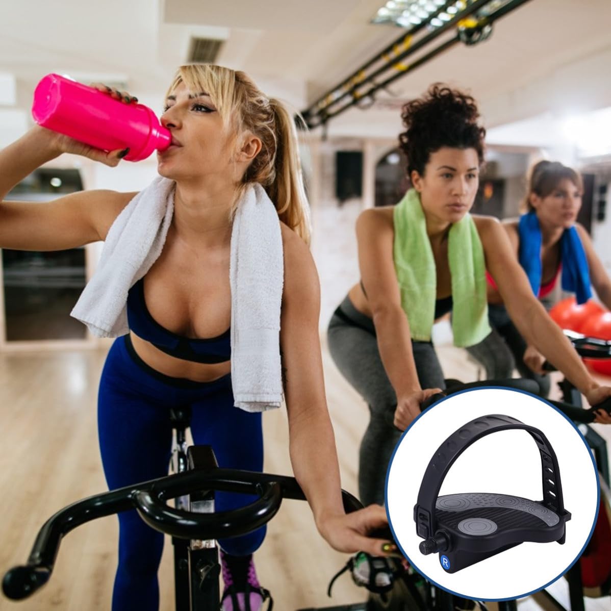 Cabilock Pedales Bicicleta Estatica Antideslizantes con Correa y Plataforma de Plástico para Mayor Comodidad en Entrenamientos Prolongados Varios Estilos