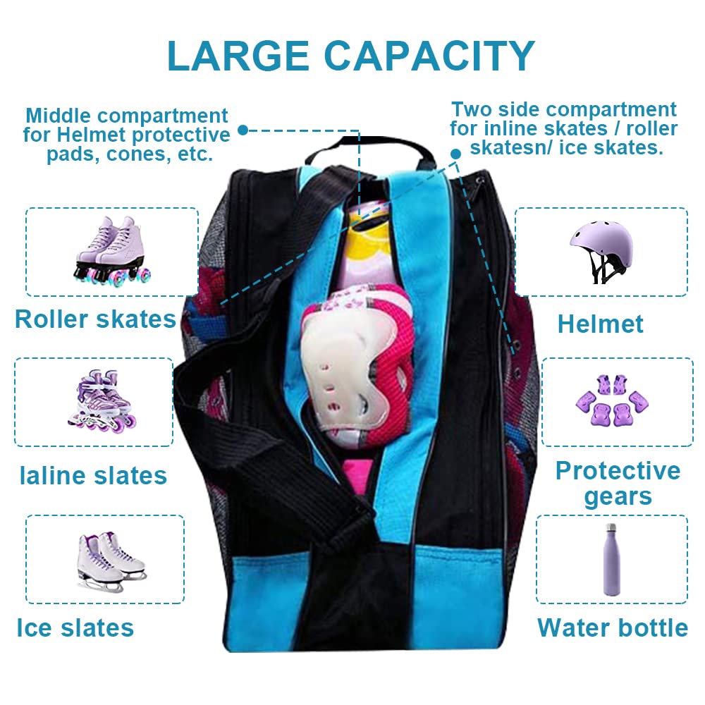 Chremin Sac de patinage à roulettes pour quad ou roller, noir Chremin Sac de patinage à roulettes pour quad ou roller, noir