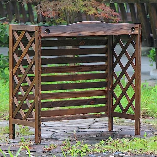 Protection extérieure en bois pour climatiseur central, cache-pompe à chaleur piscine 3 panneaux