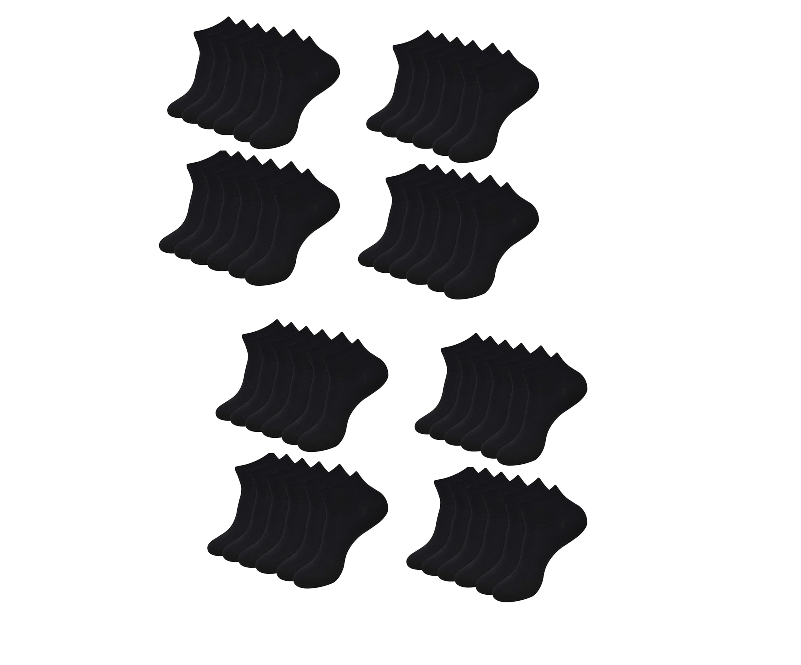 Best Friends Forever Bulk Black Ankle Solid Cotton Socks for Men, Women, Kids. Made with 100% Combed Cotton & Spandex, Ultra-Breathable, soft & Stretchable for Home/Office/School/Sports.