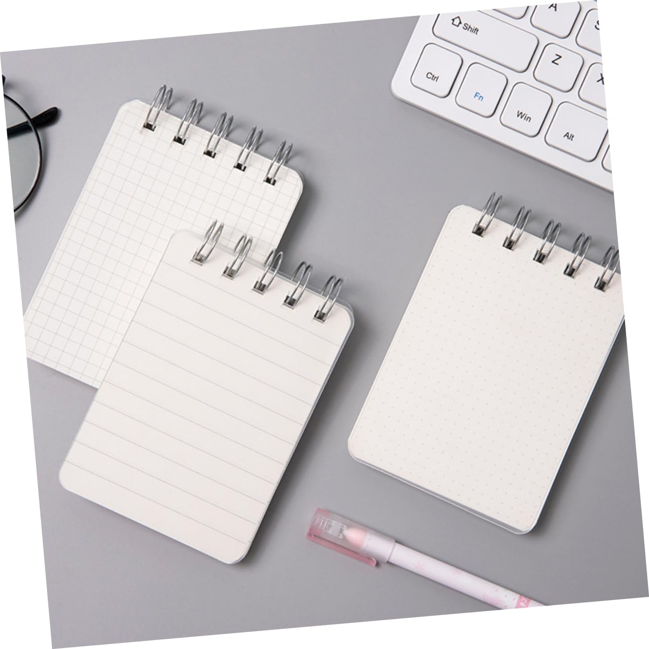 Gadpiparty 5 Ensembles Mini Ordinateur Portable Portable Carnet De Notes Mini Cahier Cahiers Pour L'école Gouverné Blocs-notes À Spirale Cahier À Spirale Portatif Papier Blanche 4 Pièces * 5