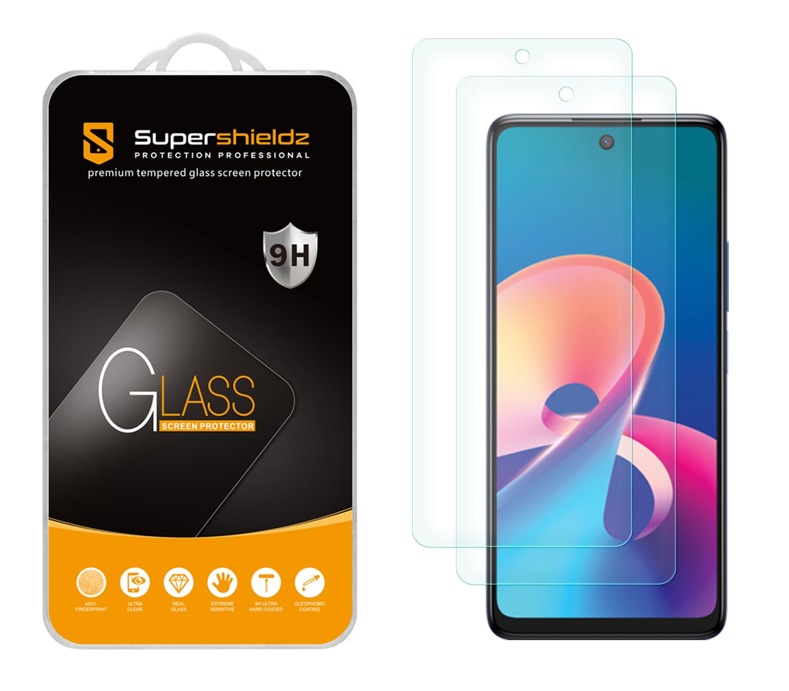 Supershieldz (2 Pack) Designed for TCL 50 XE 5G Tempered Glass Screen Protector, Anti Scratch, Bubble Free