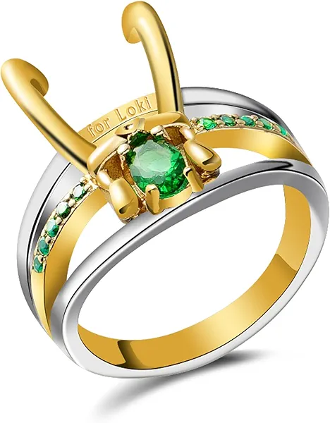 WFSJRED Loki Ring Superhero Helmet Ring, for Unisex Jewelry Marvel Gifts Halloween Cosplay Costume Jewelry Gifts