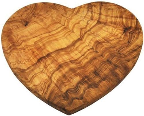 Naturally Med Tablero en forma de corazón de madera de oliv