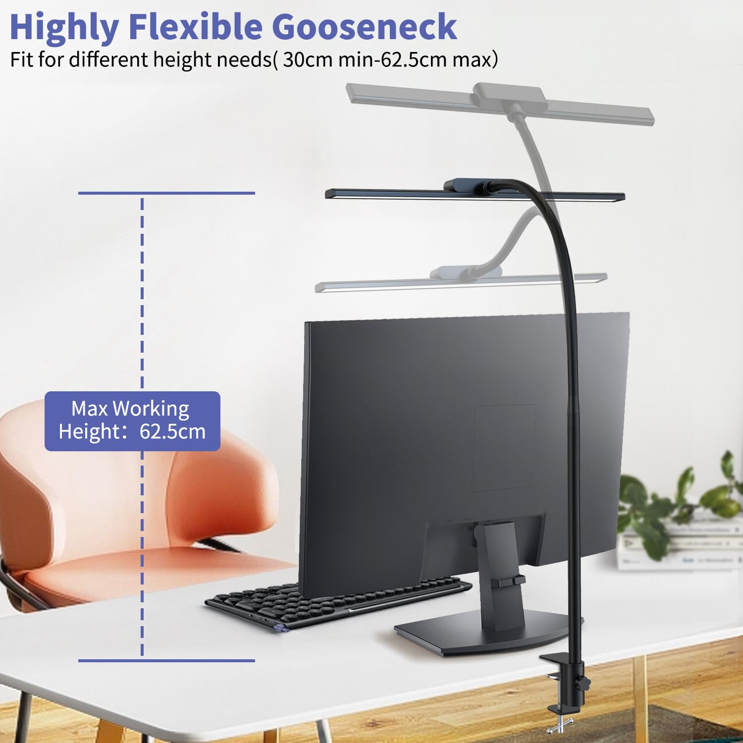 EPABINA Die 3000 Lumen Schreibtischlampe Klemmbar, 36W LED