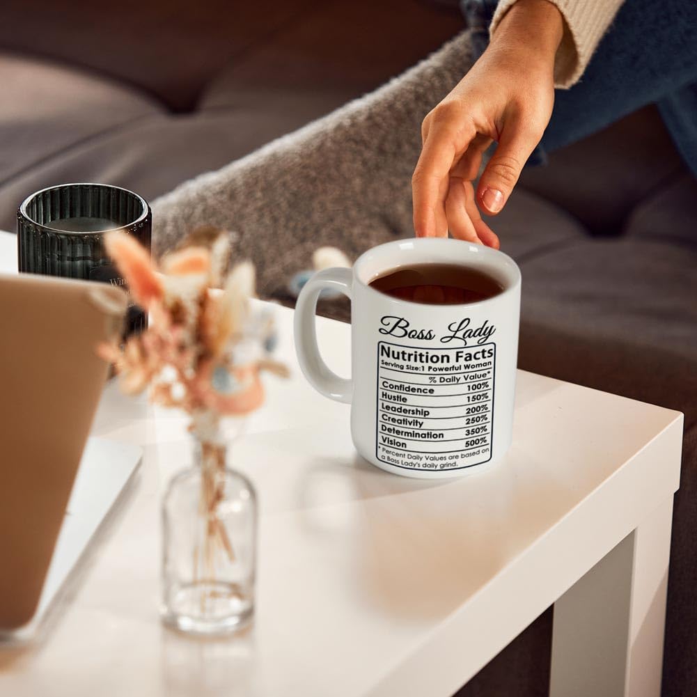 Breezy Valley Boss Lady Mug - Funny Boss Gifts for Women, Boss Day Gifts for Women, Christmas or Birthday Gift for Boss Female, Women Leaders - Boss Lady Nutrition Facts Coffee Mug, 11oz - Image 4