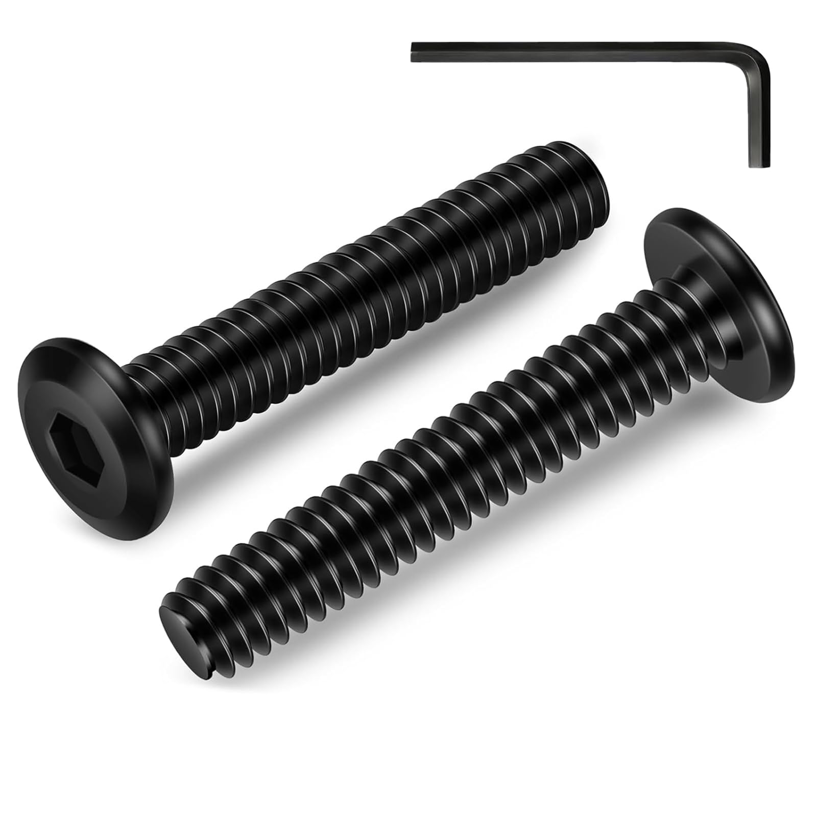 Zynthor 30Pcs M6 Bolts, M6 x 35mm Flat Head Socket Cap Screw Bolts, Allen Socket Drive Screws Assortment, Stainless Steel Black Oxide Bolt with Hex Key — image 1
