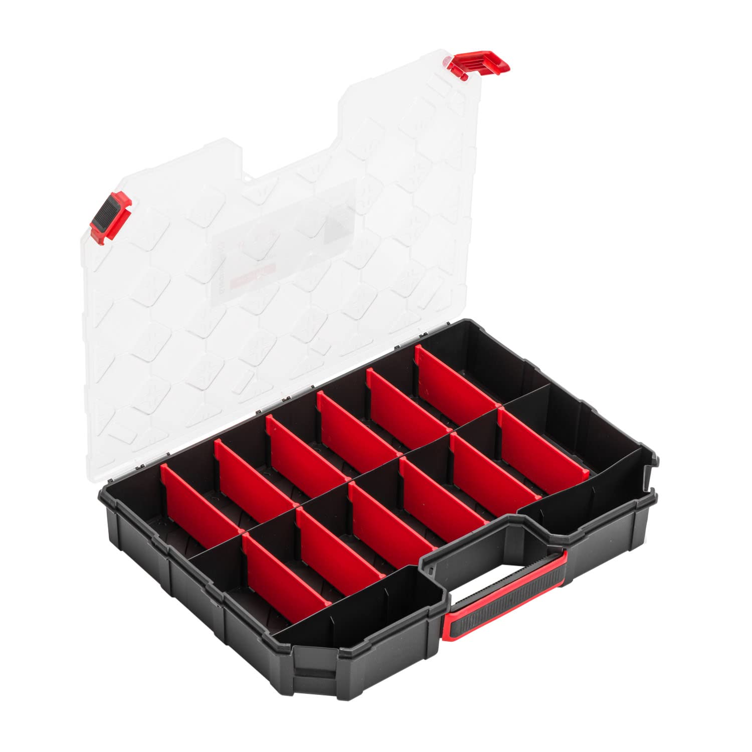 3x Sortimentskasten Kleinteilemagazin – 284 x 390 x 60 mm - Sortierkasten mit Transparent Deckel Sortierkoffer Werkzeugbox Sortimentskoffer Kasten mit herausnehmbaren Fächern