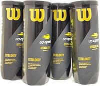 Wilson US Open X-Duty Tennis Balls - 4 Packs of 3 Yellow Balls (12 Total) for Hard Court Durability