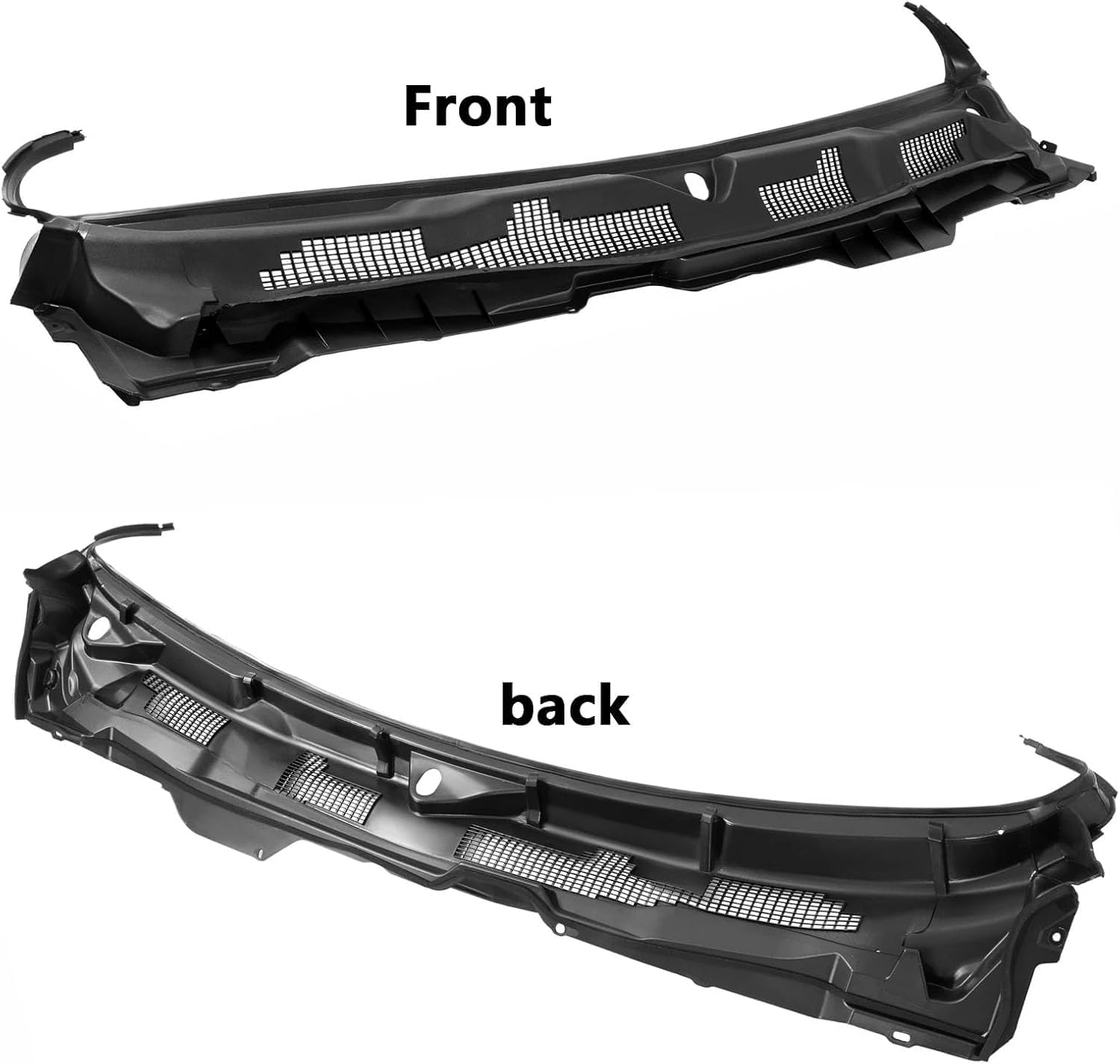 Front Grille Wiper Cowl Windshield Panel Compatible with Dodge Ram 1500/2500/3500 2009-2024 Windshield Wiper Cowl Panel Grille Air Inlet Window Cover