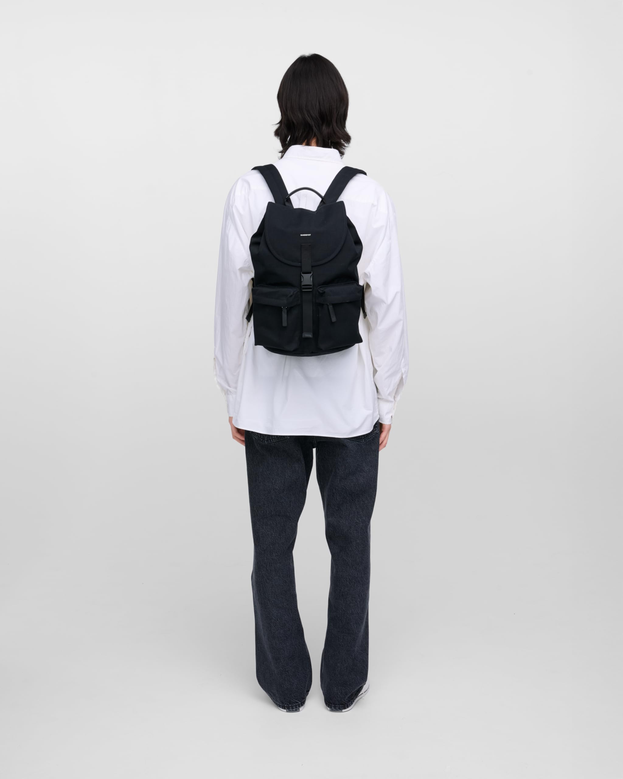 Sandqvist Everyday Zaino 16”, 17.5L, Nero, Zaino Porta PC Idrorepellente, Materiali Riciclati
