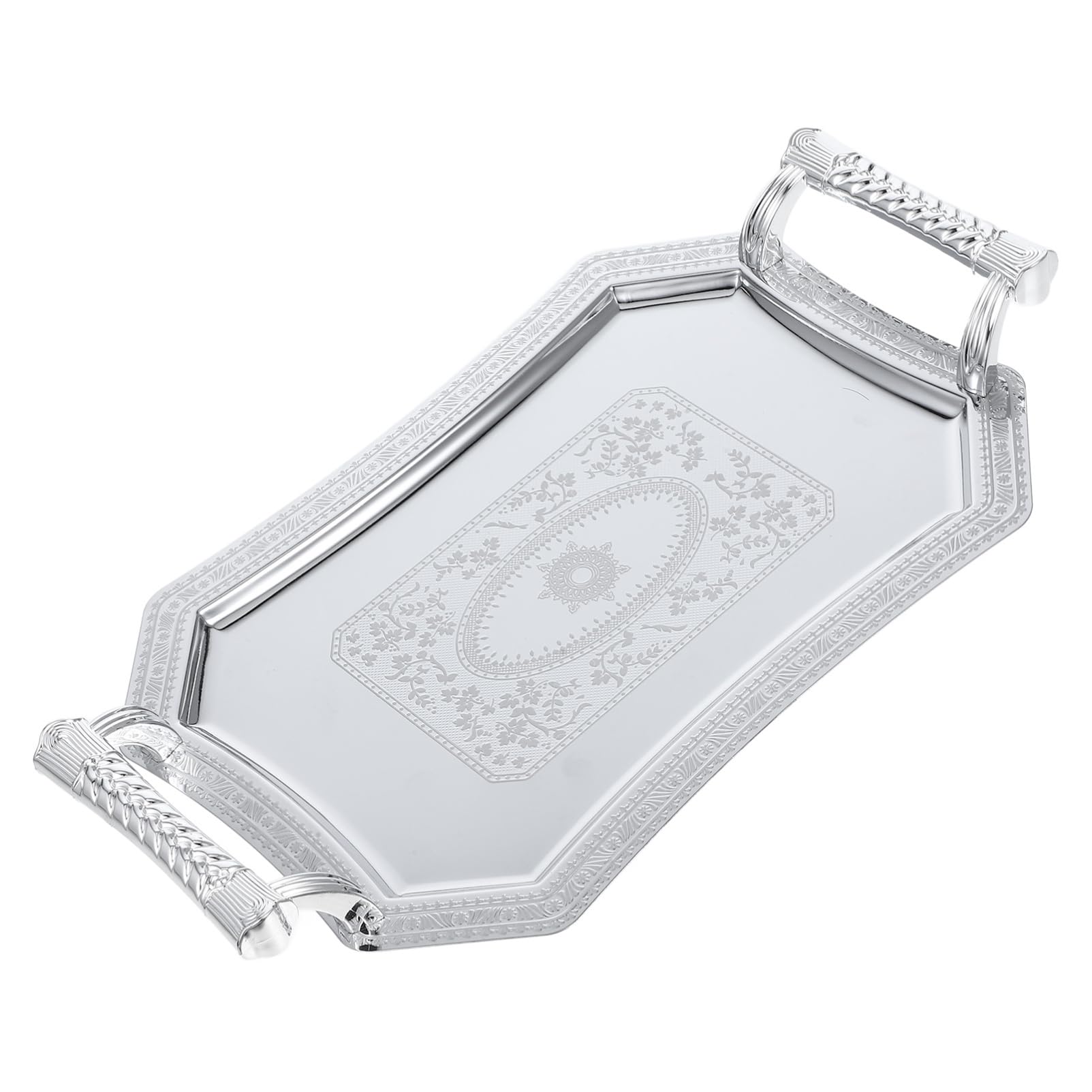 MAGICLULU Vassoio da Portata in Acciaio Inox Stile Europeo per Alimenti Frutta Snack e Dessert Lucidato con Cura Superficie Liscia Adatto per Cucina e Soggiorno