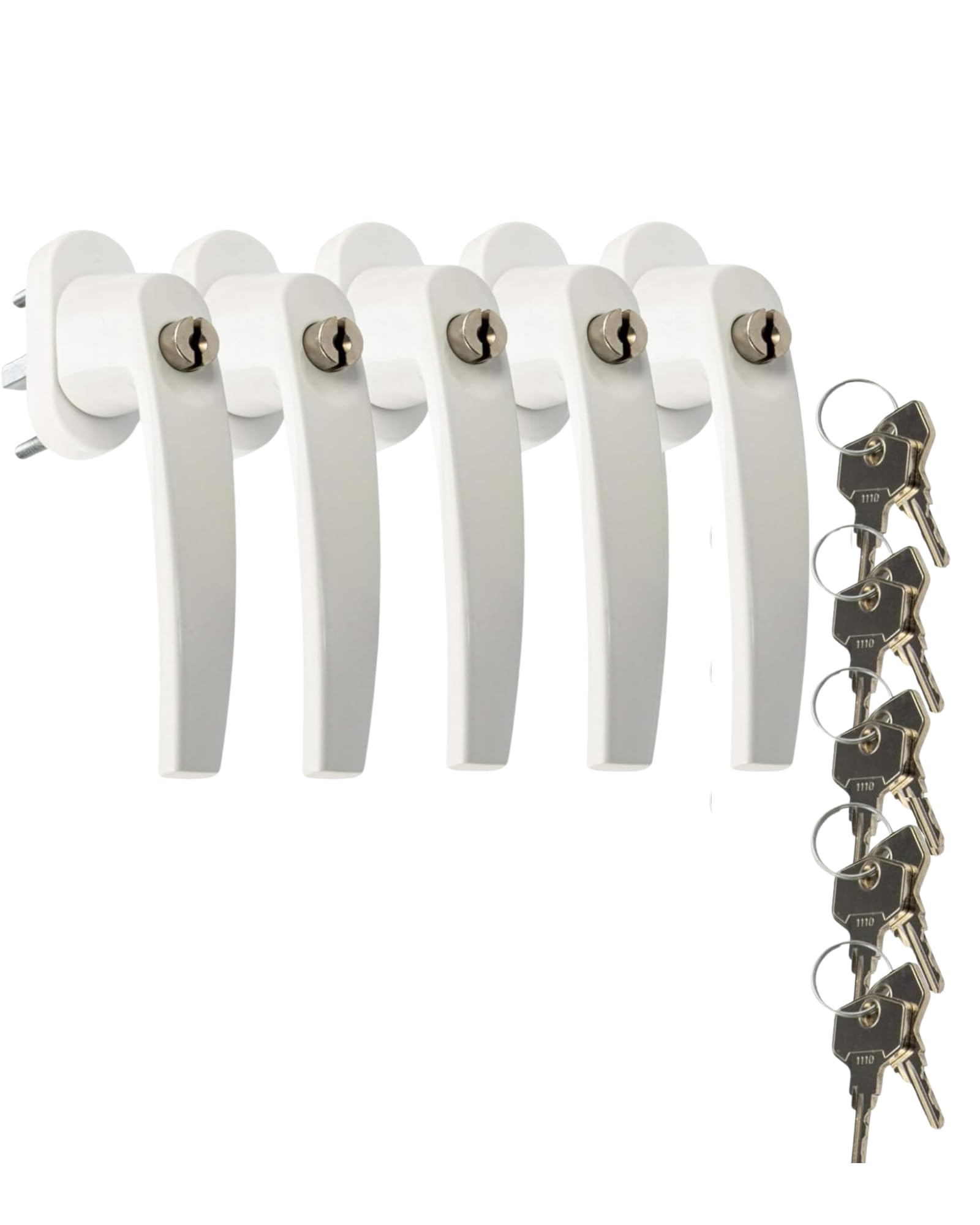 JUVA, Maniglia per finestra, maniglia per porta da balcone in plastica su rosetta ovale, senza cilindro di chiusura, MARS, design per finestre e porte terrazze da avvitare, 1 pezzo, bianco