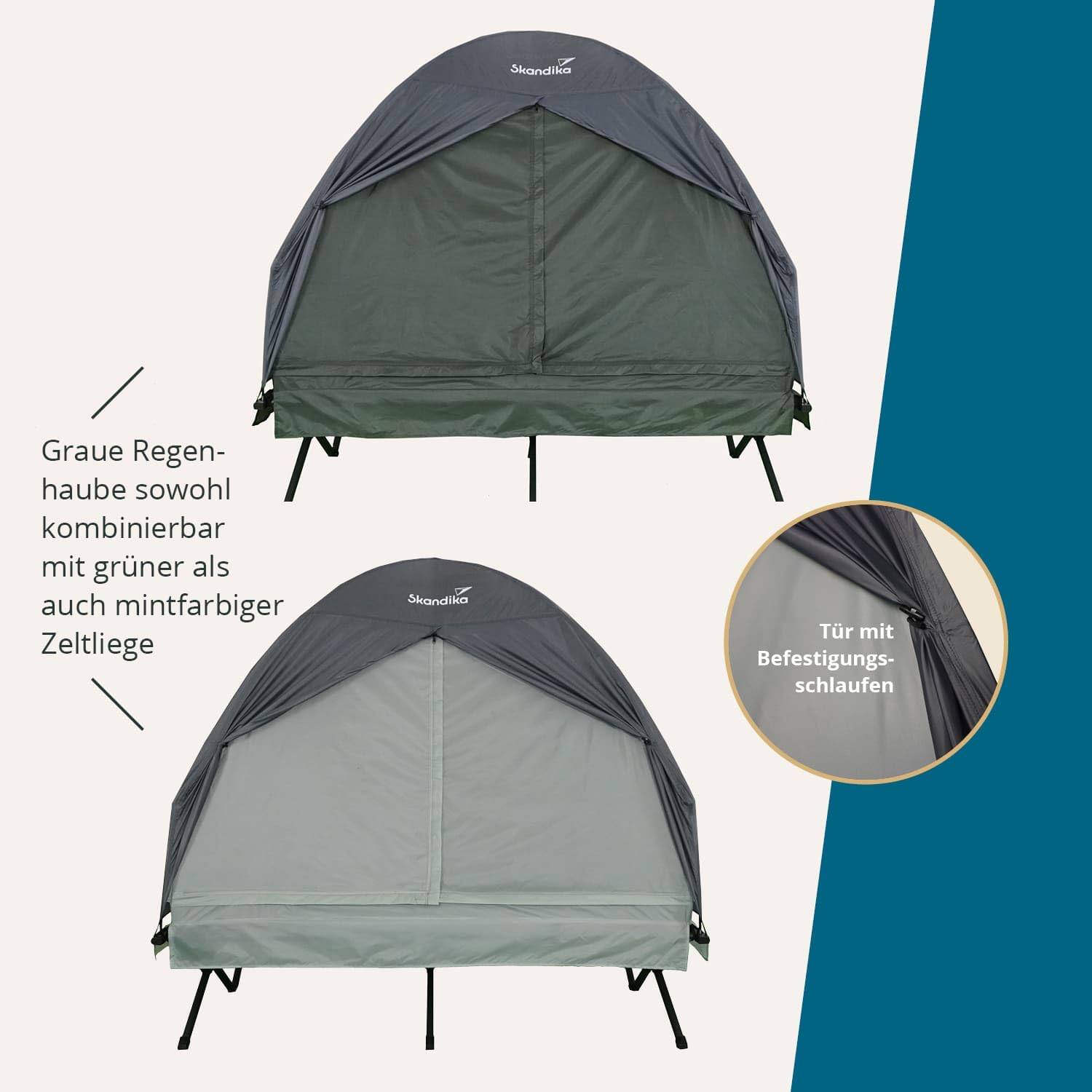 Skandika Regenhaube für Zeltliege Haug | separater Regenschutz, wettergeschützte Ventilationsöffnungen, einfache Befestigung, 1.500 mm Wassersäule | Regenhülle
