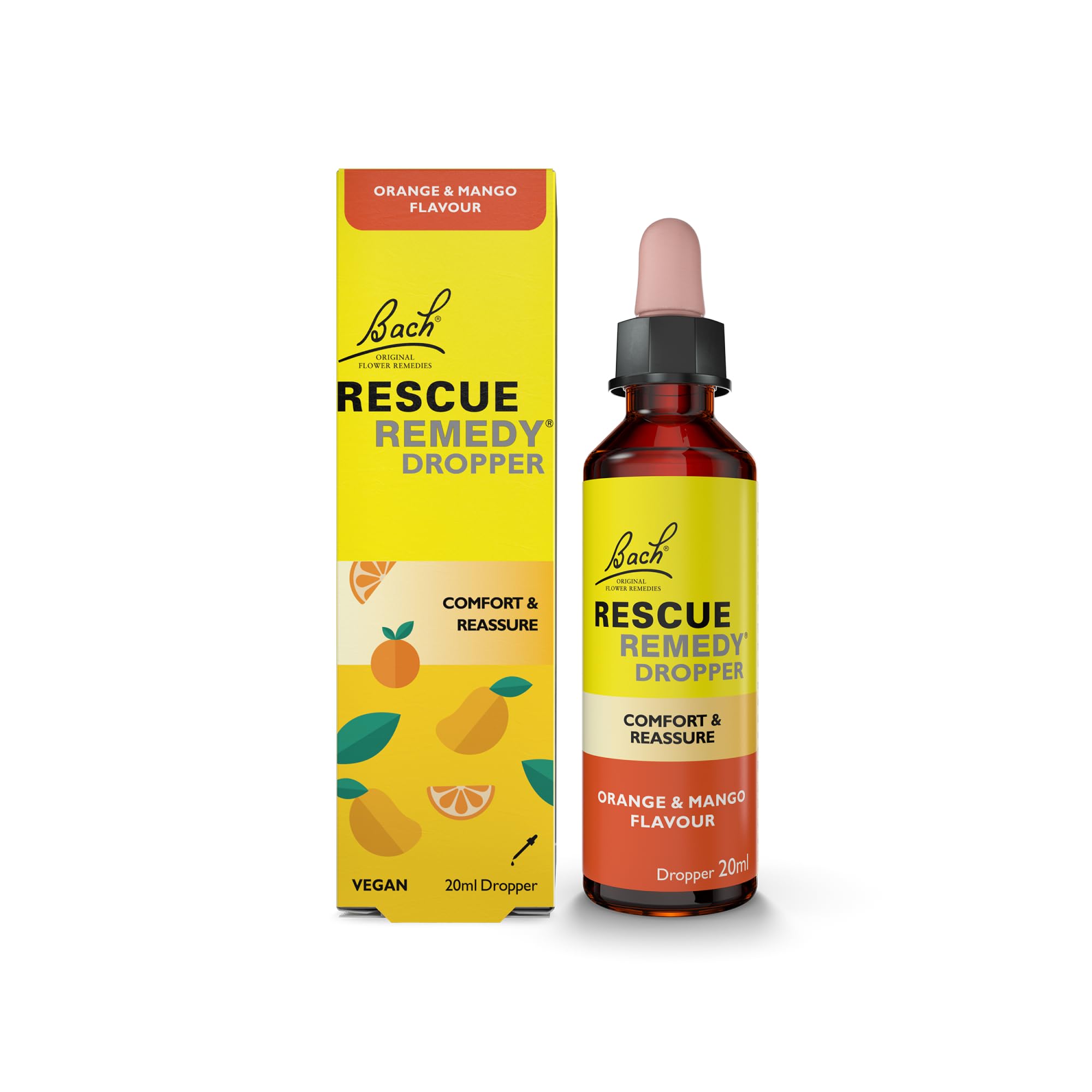 Rescue Remedy Orange & Mango Dropper | Daily Support for Stressful Moments | Bach Original Flower Essences | Easy-to-Use 20ml Dropper.
