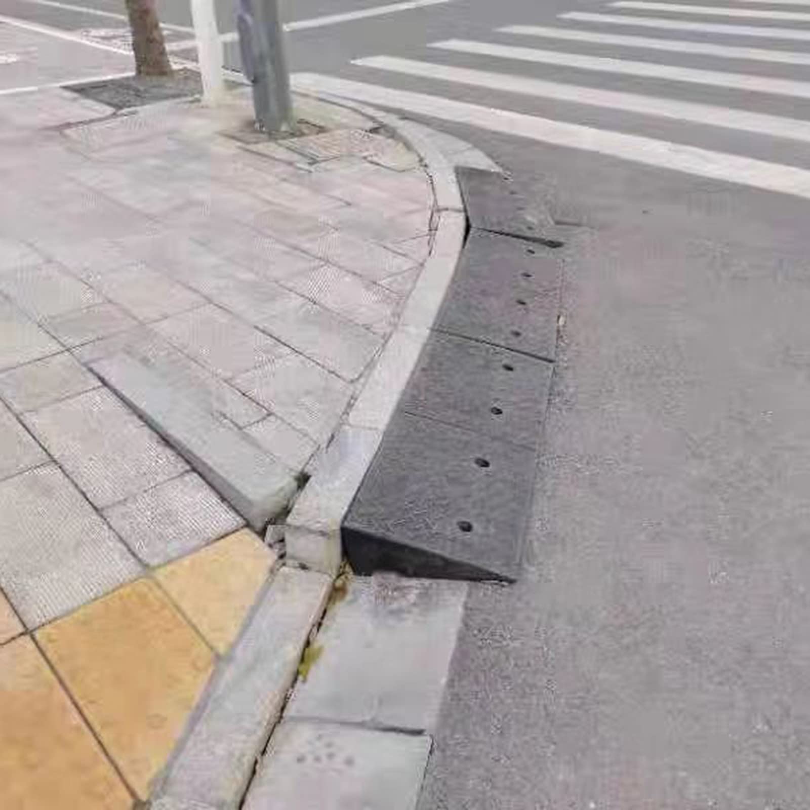 Threshold Ramp, BlackRubber Ramps, Easy Curb Ramps Mobility Scooter Ramps Antislip Ramps Motorcycle Door Threshold Ramps, Car Door Ramps (Color : Black, Size : 100 *