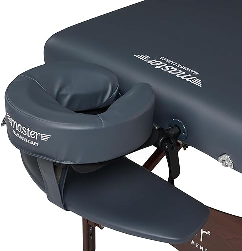 Miniatura 4 de Master Massage Newport - Paquete de mesa de masaje portátil con cojín más denso de 2.5 pulgadas, madera dura teñida de nogal, cables de soporte de