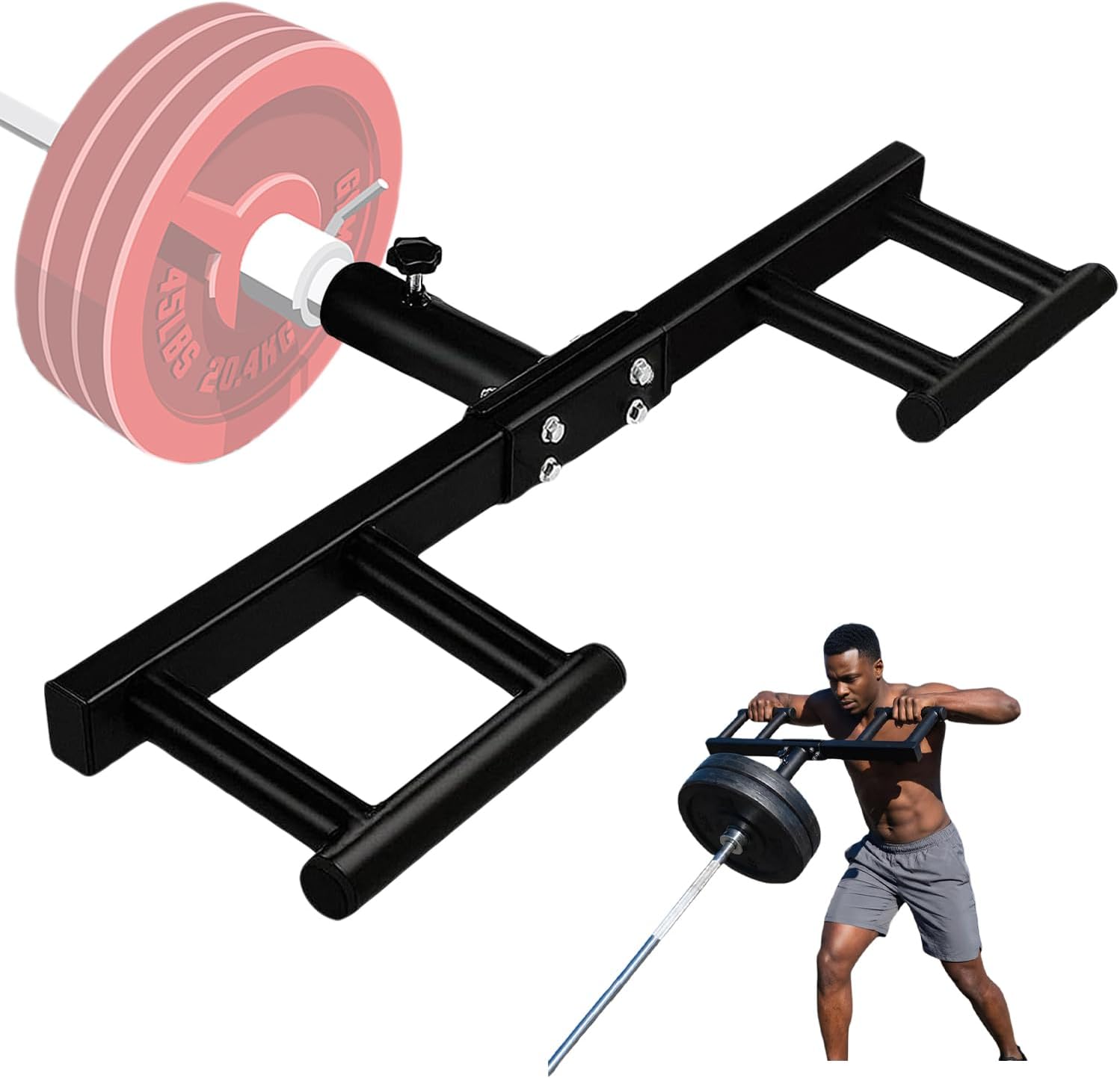 Viking Press Landmine Handle Attachment for 2 inch Olympic Barbell – Heavy Duty Iron Handle for Deadlift, Squat, Row, Press – Home Gym Strength Training Equipment