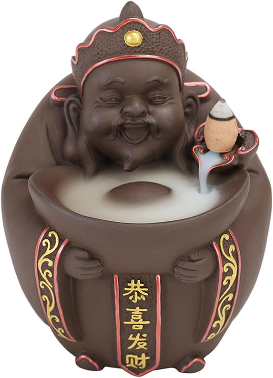 Incense Burner ，Incense Holder ，backflow Incense Burner ，Decor Accessory Backflow Incense Burner Large Zisha Incense Holder and Decorative Crafts for Home Office Yoga Gift Hotel Spa Incense Holder