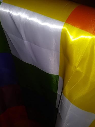 Miniatura 5 de Aimara Wiphala Qullasuyu - Bandera tribal andina de 3 x 3 pies, grande de doble cara, tela de satén 100D para exteriores e interiores, 36 x 36