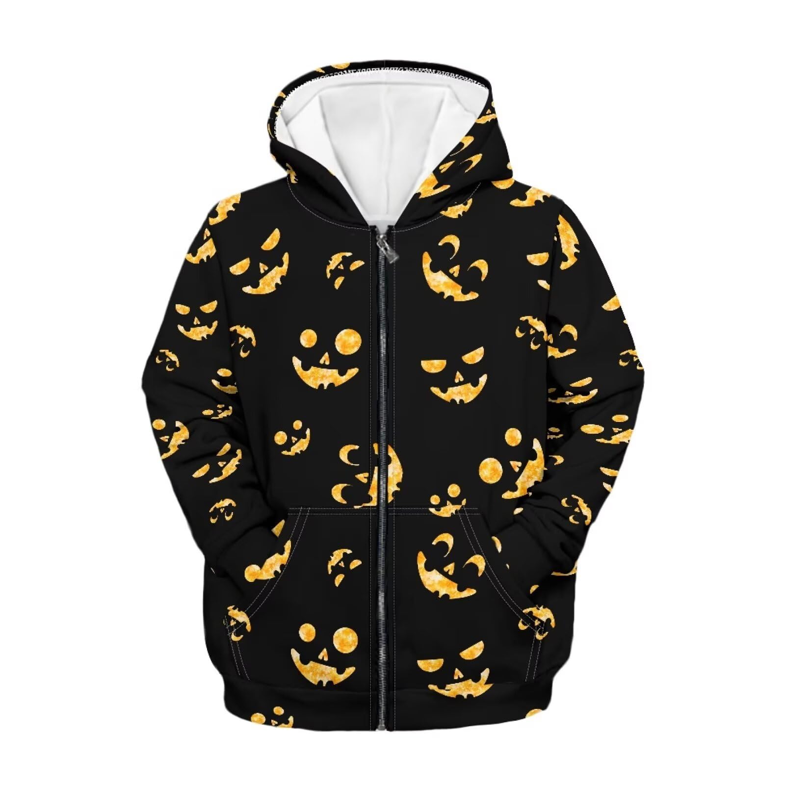 Unisex Zipper Sweatshirt Boys Girls Hooded with 2 Pocket Pullover Hoodies for 6-16Y Kids