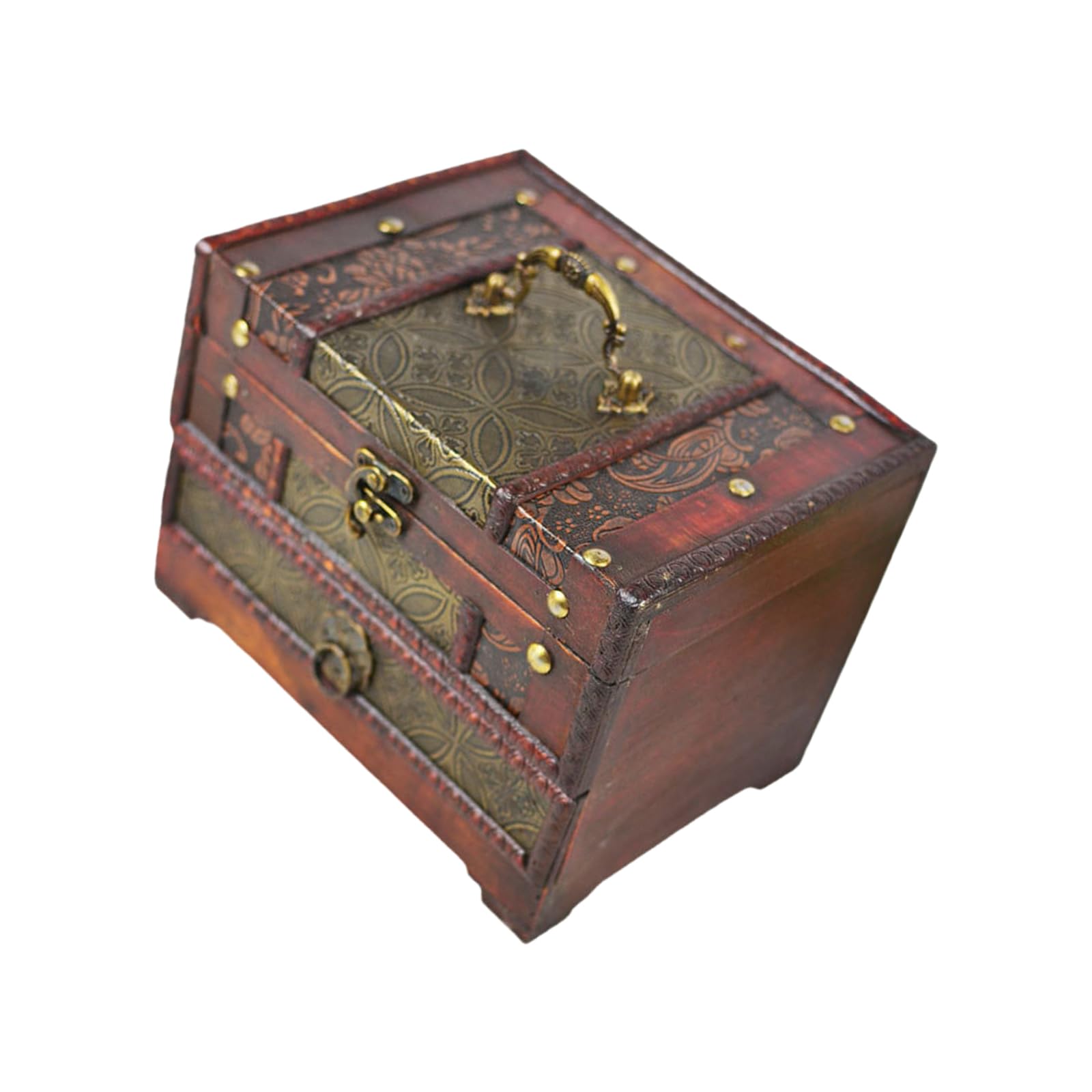 Woedpez Chinese Styles Wooden Jewelry Organiser with Drawer Large Capacity Storage Box for Rings and Earrings Necklace Holder Traditional Jewelry Organiser