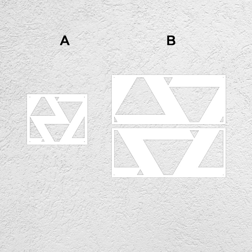 Pochoir géométrique triangulaire 85cm pour peinture murale et grands meubles