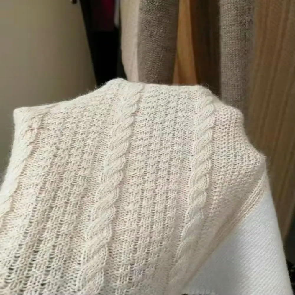 180 * 80cm Écharpe d'hiver en Cachemire pour Femme, châle tricoté, Chaud et Doux, pour Le Ski en Plein air, avec Coutures Tendance