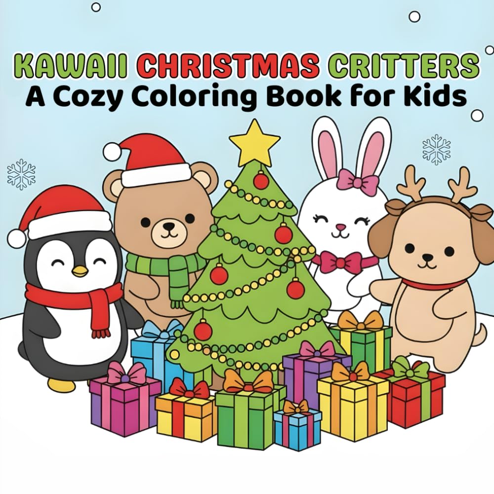 Kawaii Christmas Critters: A Cozy Coloring Book for Kids