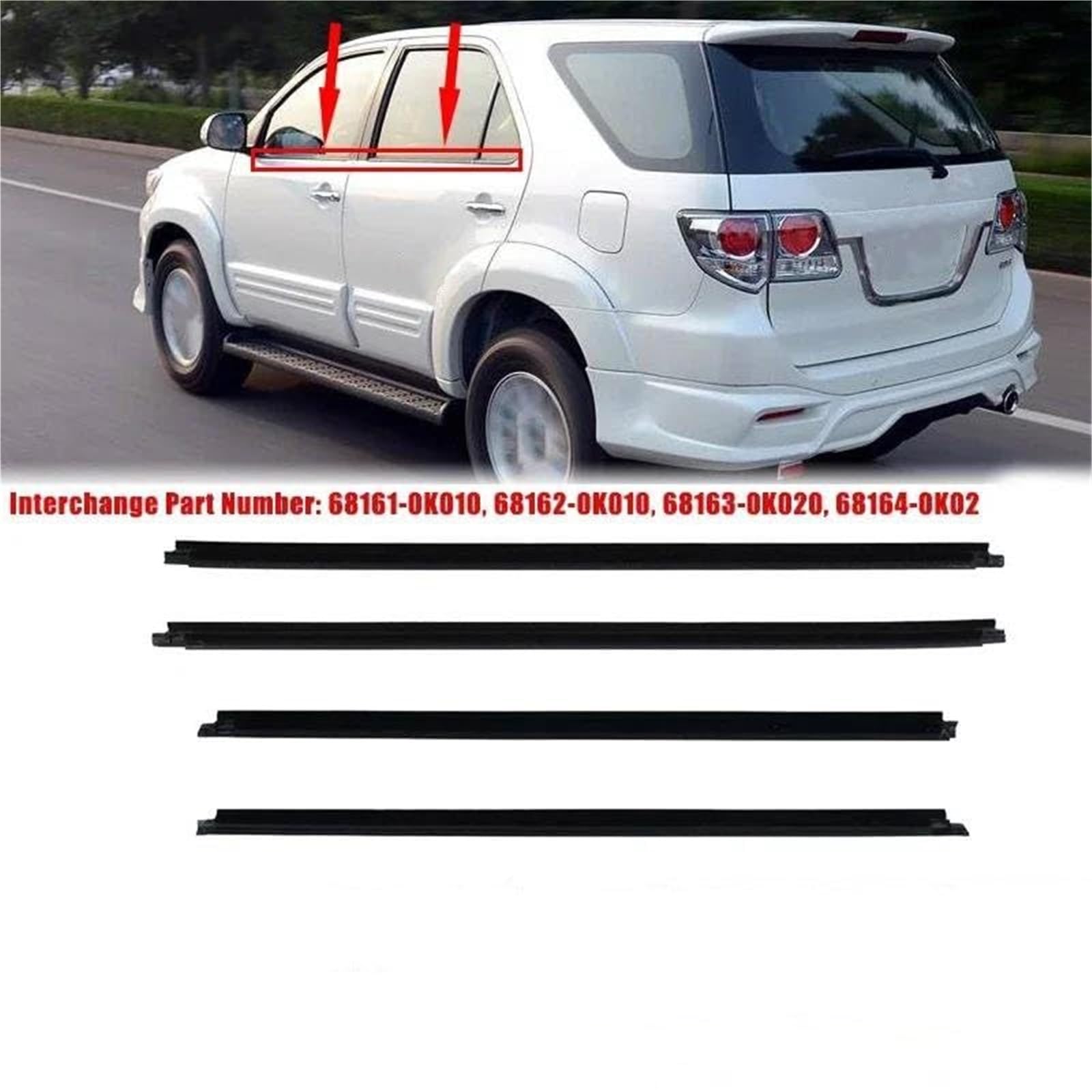 Ochraniacz krawędzi drzwi samochodowych, dla Toyoty, fortuner