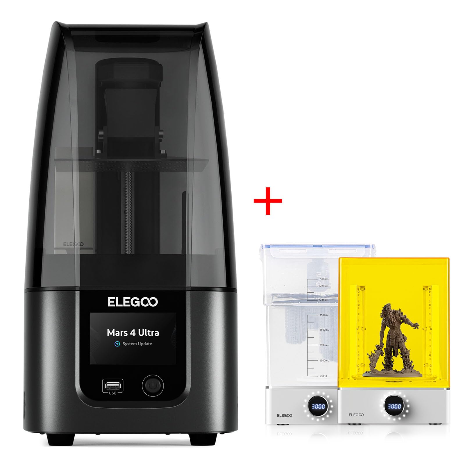 ELEGOO Mars 4 Ultra Resin 3D Printer and ELEGOO Mercury X Bundle Wash and Cure Station