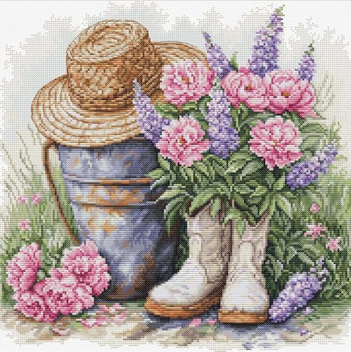 Point de croix compté Luca-S B7036 motif jardin pour vos moments de détente