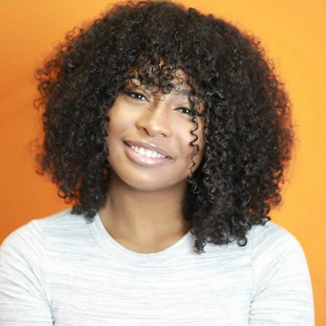 Romface Afro Kinky Curly Wig - 200% Density Human Hair