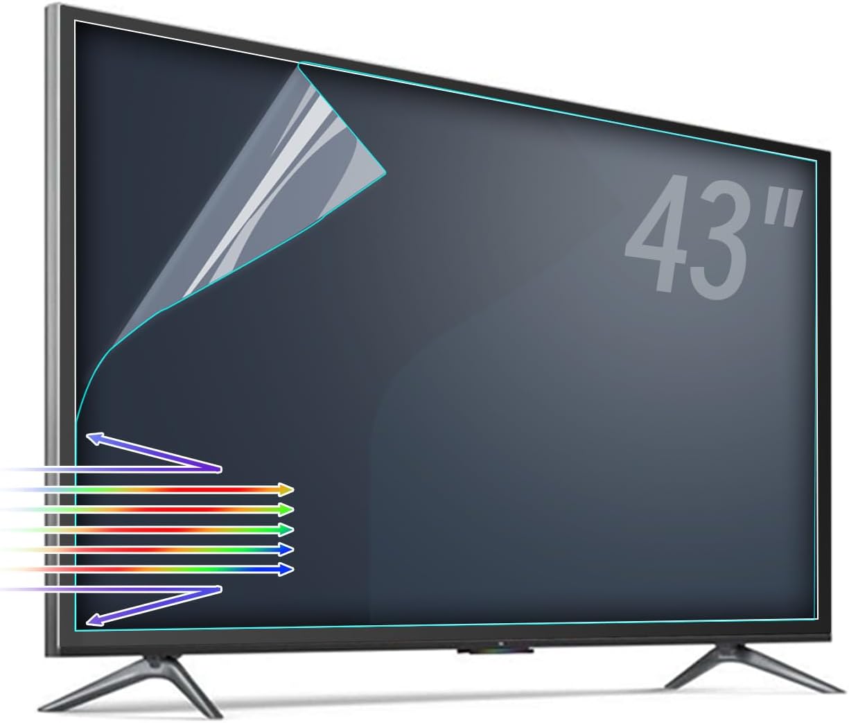 TYRHMY Anti Glare Film for TV 43 inch,Anti Glare UV and Blue Light Block Scratch